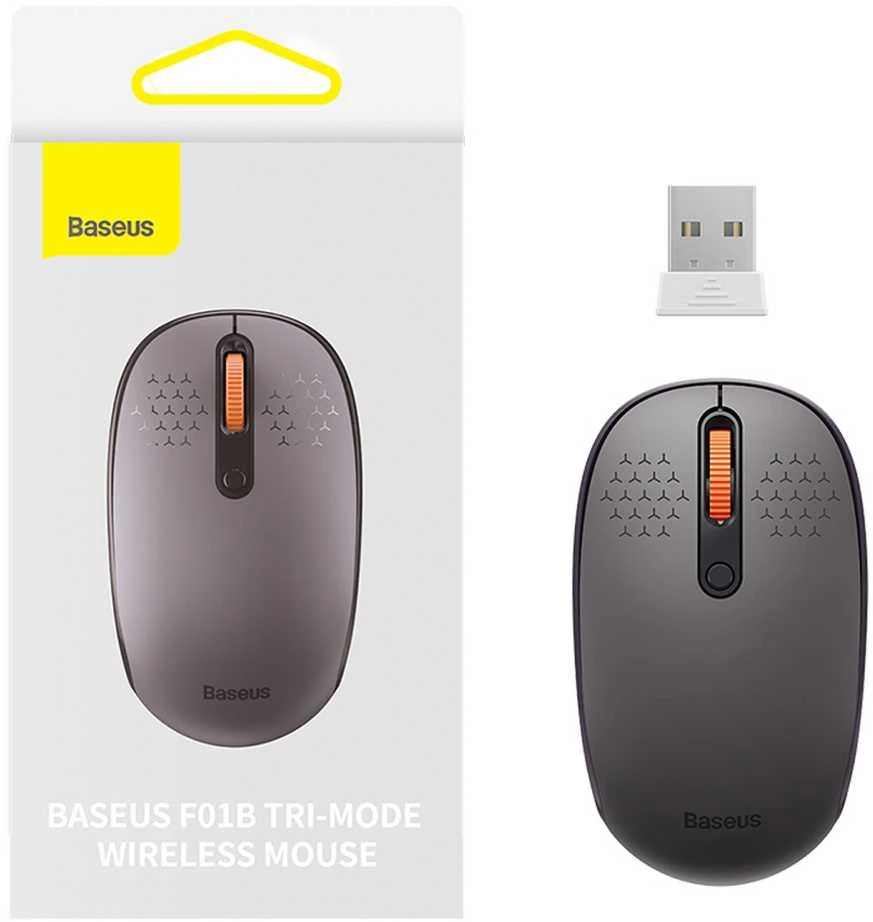 Belaidė pelė Baseus F01B Tri-mode 2.4G BT 5.0 1600 DPI (matinio pilka)