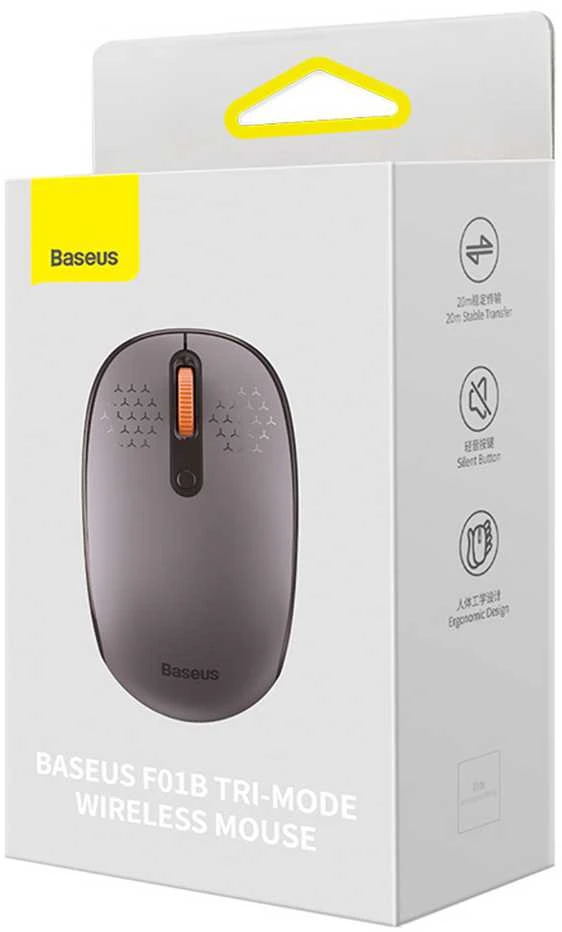 Belaidė pelė Baseus F01B Tri-mode 2.4G BT 5.0 1600 DPI (matinio pilka)