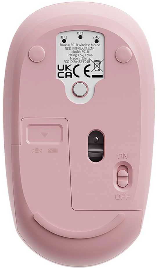 Belaidė pelė Baseus F01B Tri-mode 2.4G BT5.0 1600 DPI (rožinė)