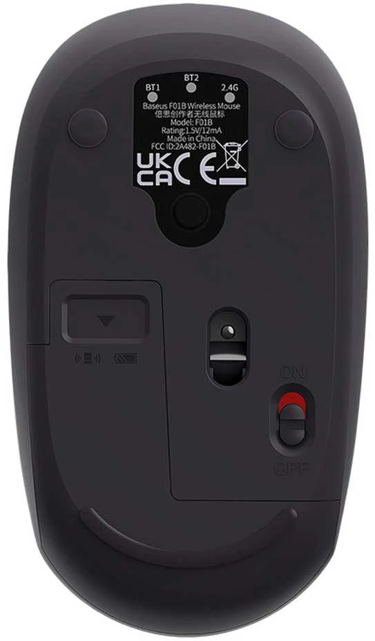 Belaidė pelė Baseus F01B Tri-mode 2.4G BT 5.0 1600 DPI (matinio pilka)