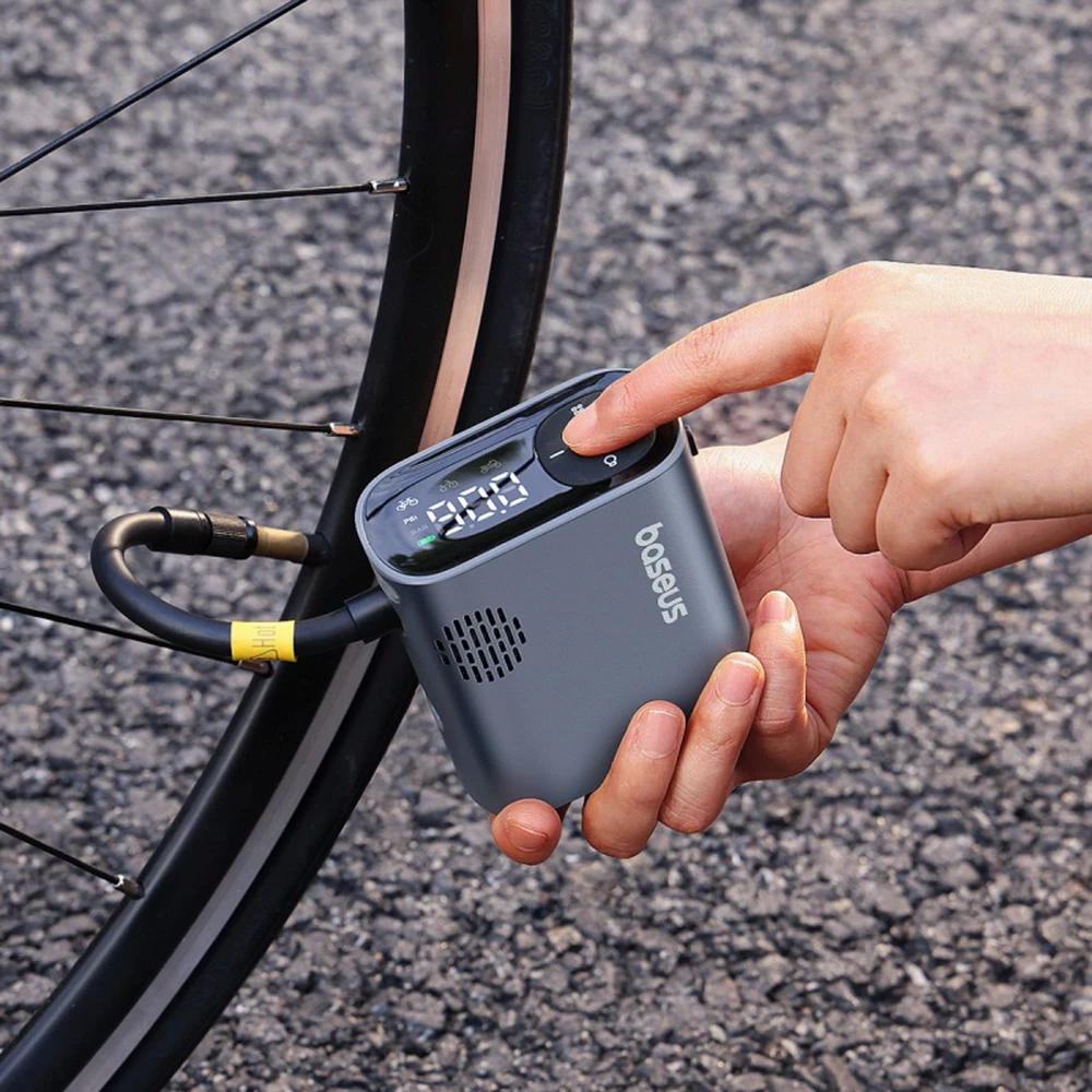 Baseus dviračio siurblys elektrinė su displayem 1500mAh 150 psi 45W - juoda
