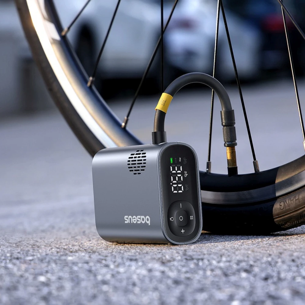 Baseus dviračio siurblys elektrinė su displayem 1500mAh 150 psi 45W - juoda