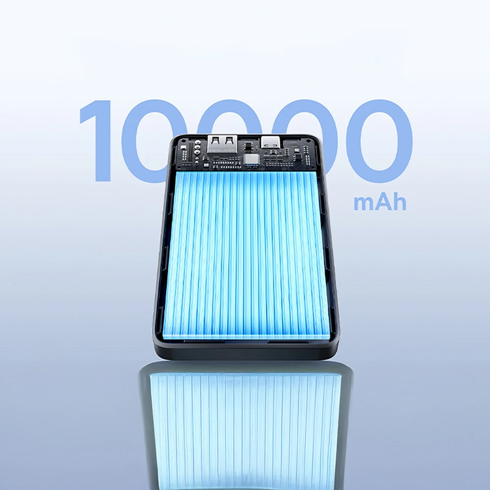 Baseus EnerFill FP11 išorinė baterija (Power Bank) 10000mAh 15W (su juodu Simple USB-C – USB-C 20V/3A 30cm laidu) – juoda