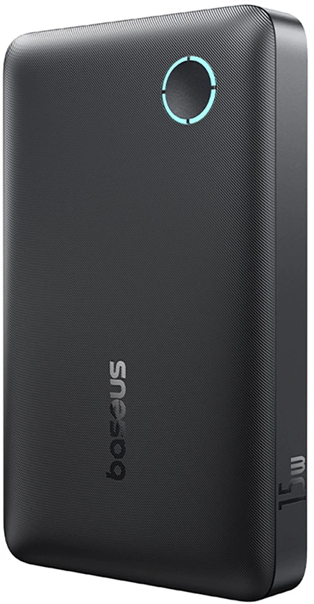 Baseus EnerFill FP11 išorinė baterija (Power Bank) 10000mAh 15W (su juodu Simple USB-C – USB-C 20V/3A 30cm laidu) – juoda