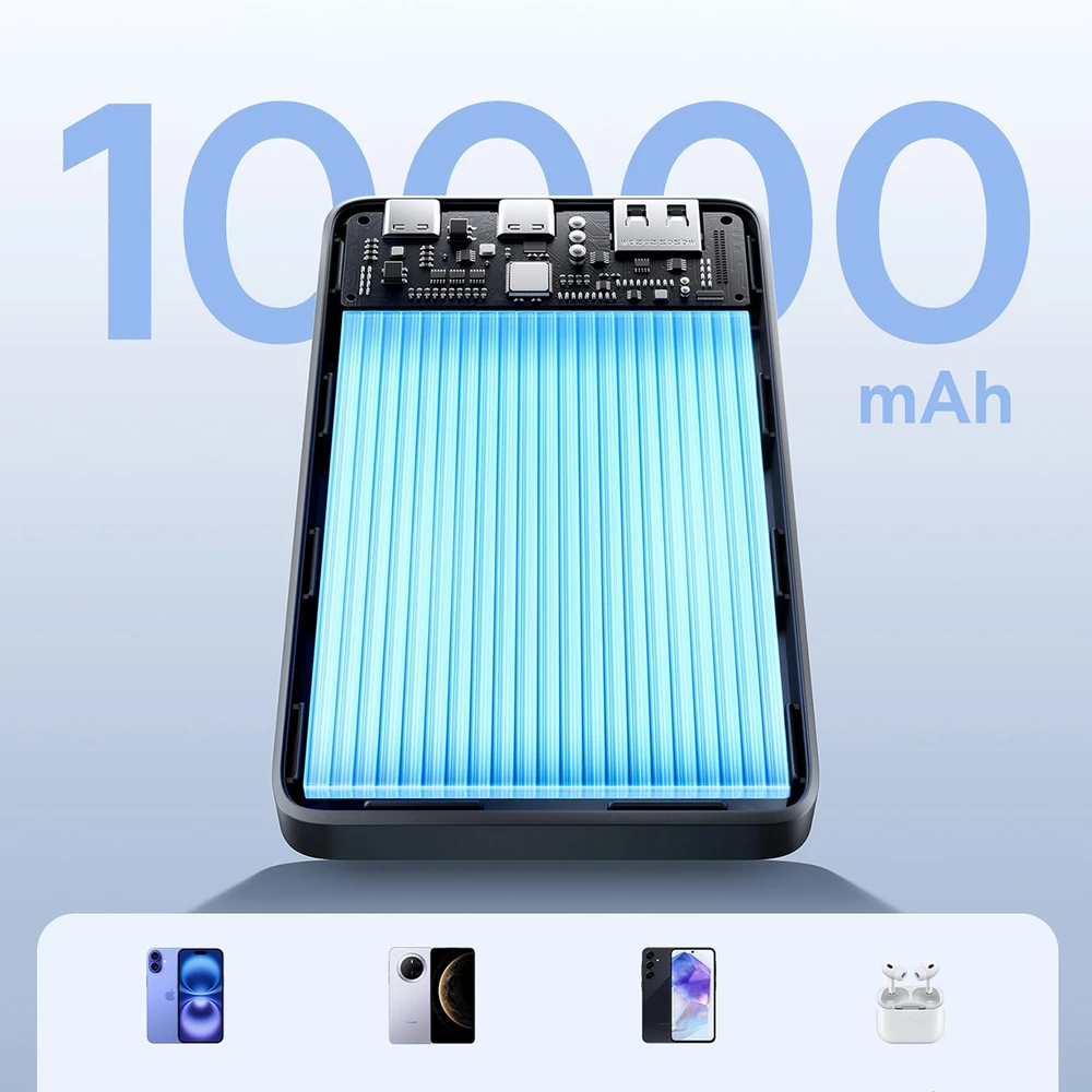 Baseus EnerFill FP21 10000 mAh USB-A USB-C 22.5W juoda