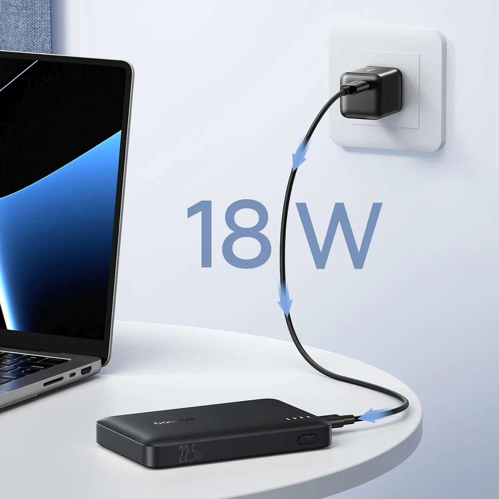 Baseus EnerFill FP21 10000 mAh USB-A USB-C 22.5W juoda