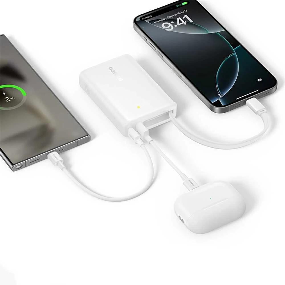 Baseus PicoGo Digital Ekranas 10000 mAh 45W balta