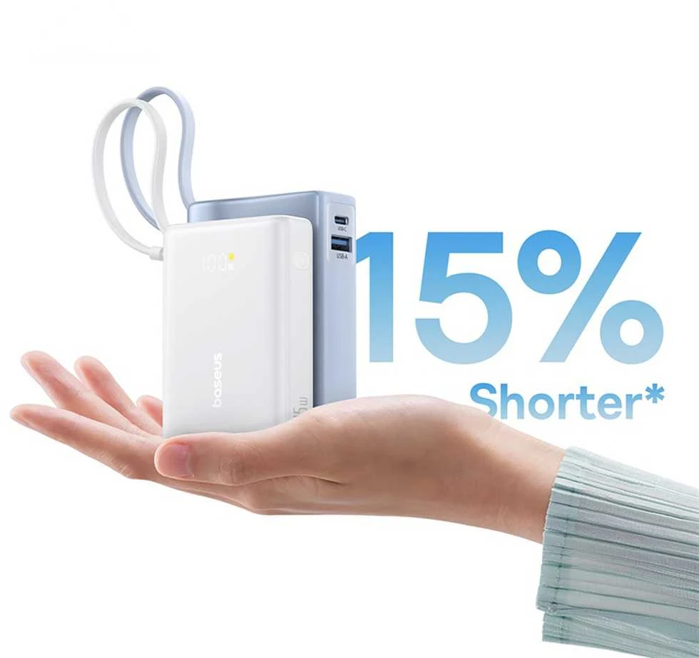 Baseus PicoGo Digital Ekranas 10000 mAh 45W balta