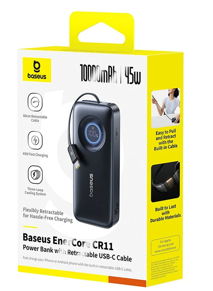 Baseus EnerCore CR11 10000 mAh 45W juoda