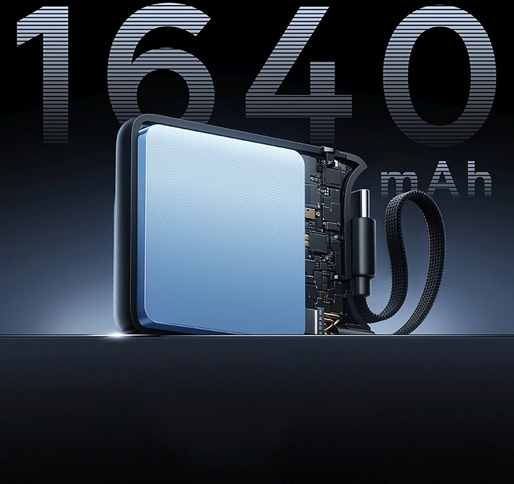 „Baseus EnerFill FW11“ išorinė baterija 1640 mAh 5W, skirta „Apple Watch“ su integruotu laidu - juoda
