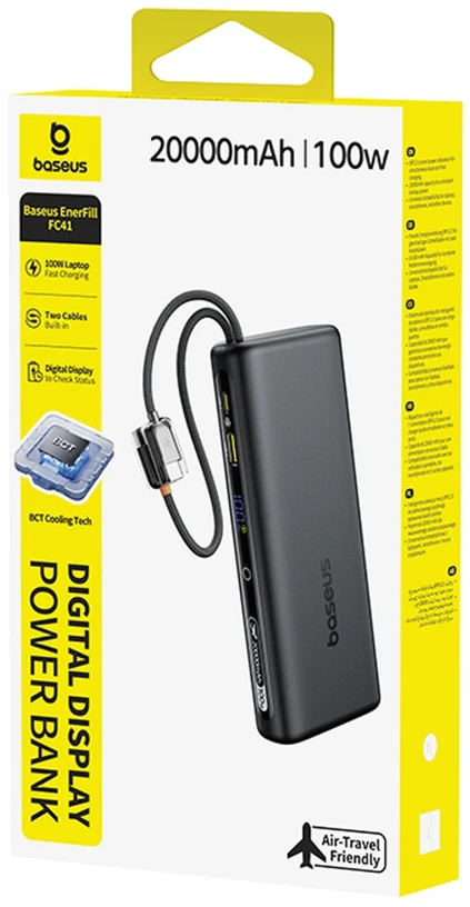 Baseus EnerFill FC41 20000 mAh USB-C 100W juoda