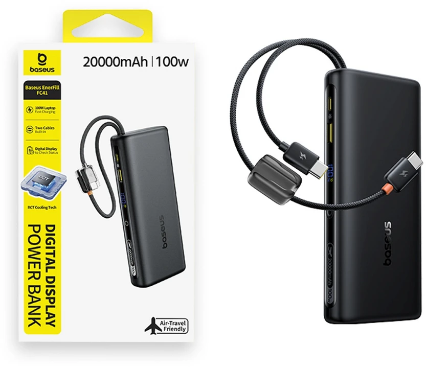 Baseus EnerFill FC41 20000 mAh USB-C 100W juoda