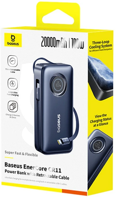 Baseus EnerCore CR11 20000 mAh USB-C 100W juoda
