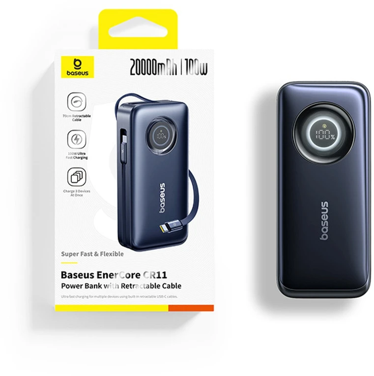 Baseus EnerCore CR11 20000 mAh USB-C 100W juoda