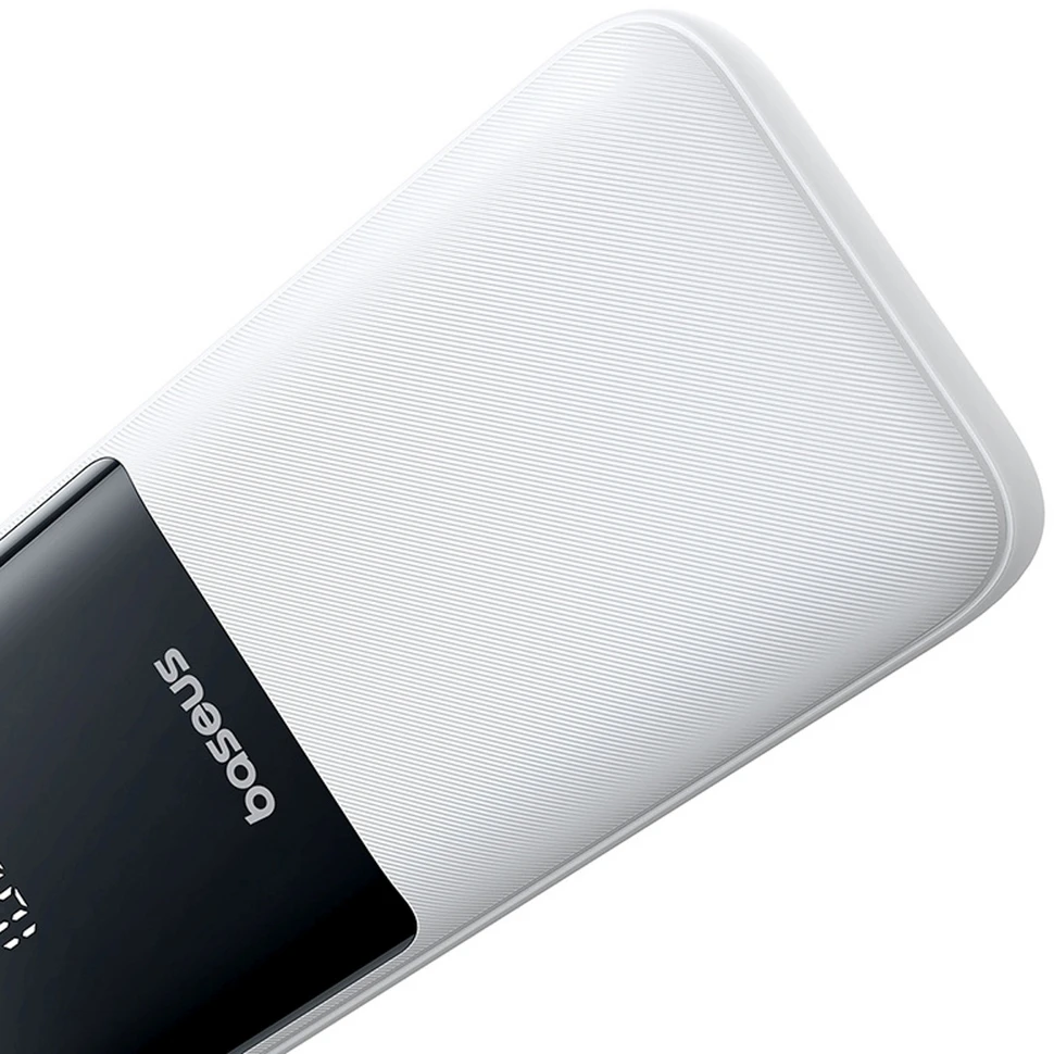 Baseus Lipow 20000mAh 22.5W išorinė baterija su dviem integruotais laidais ir papildomu Baseus Simple USB-A - USB-C 3A 20cm laidu - baltas