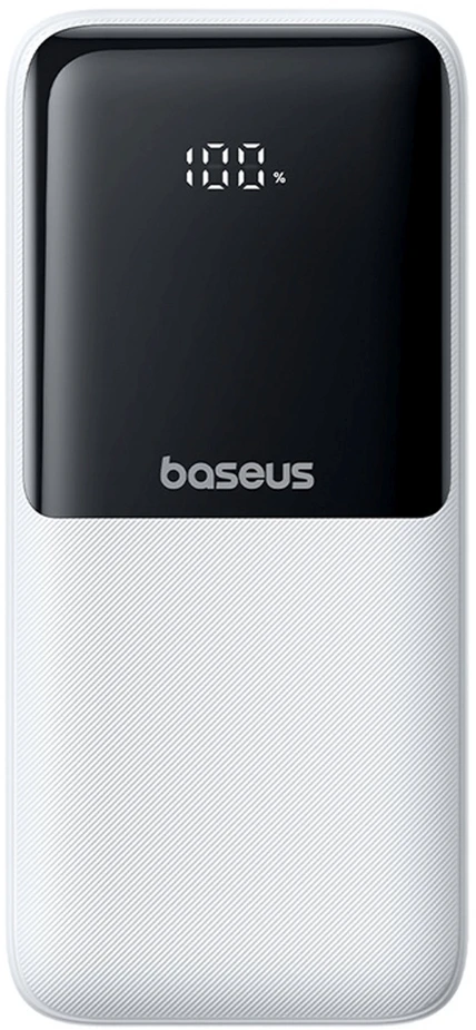 Baseus Lipow 20000mAh 22.5W išorinė baterija su dviem integruotais laidais ir papildomu Baseus Simple USB-A - USB-C 3A 20cm laidu - baltas