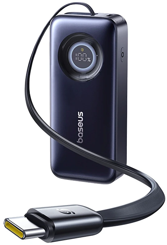 LiPo išorinis akumuliatorius (PowerBank) 20000mAh 67W su sutraukiamu kabeliu EnerCore CR11 BASEUS