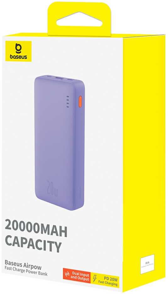 Baseus Airpow 20000mAh 20W maitinimo blokas (violetinė)
