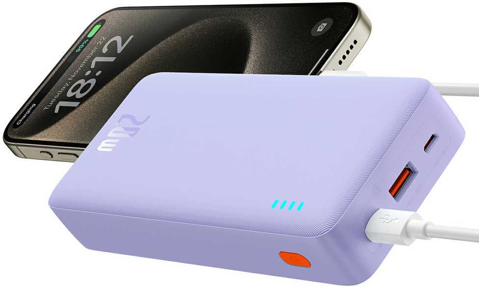 Baseus Airpow 20000mAh 20W maitinimo blokas (violetinė)