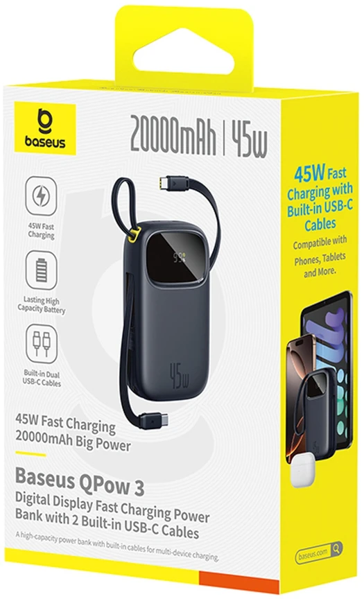 „Baseus EnerFill FC31 QPow3“ 20000 mAh 45W juodas