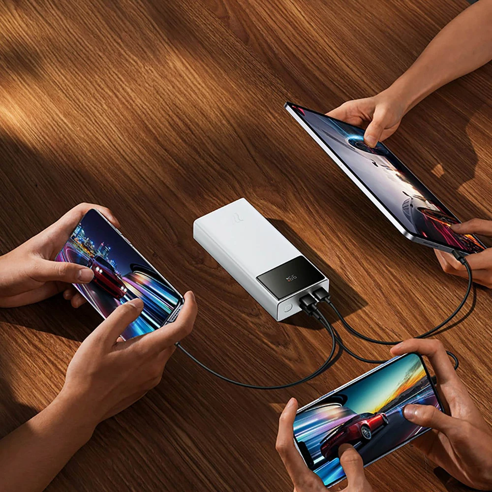 „Baseus Star-Lord Powerbank“, 20 000 mAh, 2 x USB, USB-C, 22,5 W (balta)