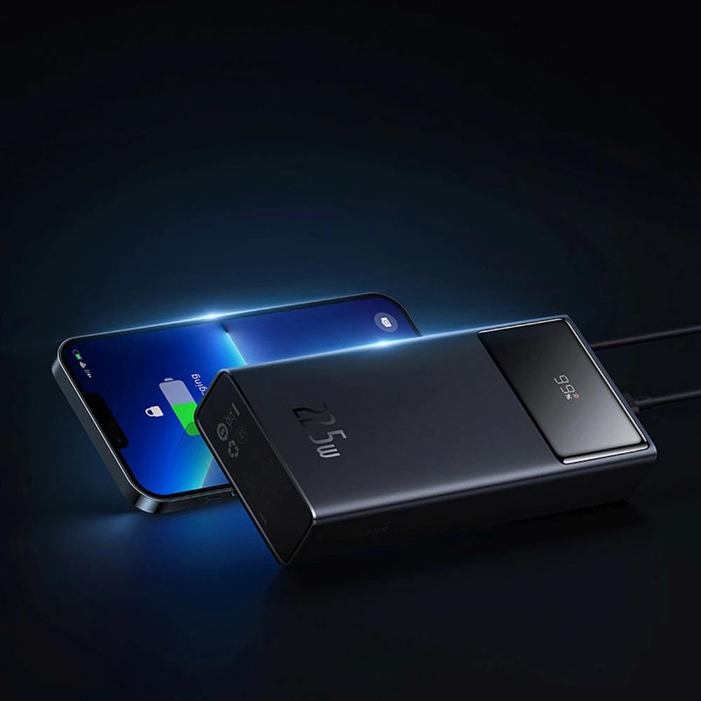 LiPo išorinis akumuliatorius (Powerbank) 20000mAh 22.5W su PD3.0 QC3.0 2xUSB + USB C Star-lord juodas BASEUS