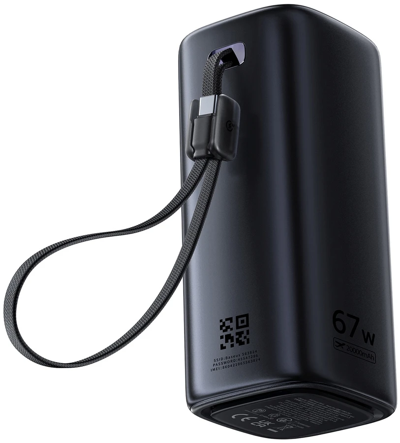 Baseus EnerGeek GX11 MiFi su funkcija Wi-Fi 20000 mAh 67W juoda