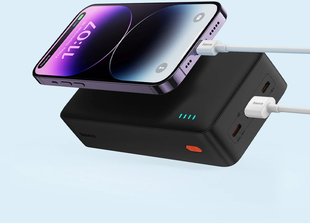 „Baseus Airpow“ greitojo įkrovimo ausinės, 20 W, 30000 mAh, juodas
