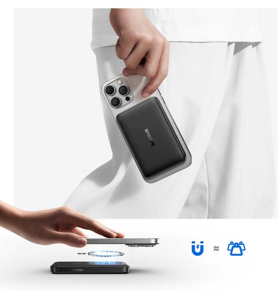 Baseus EnerFill FM12 Qi2 MagSafe 10000 mAh 22.5W juoda