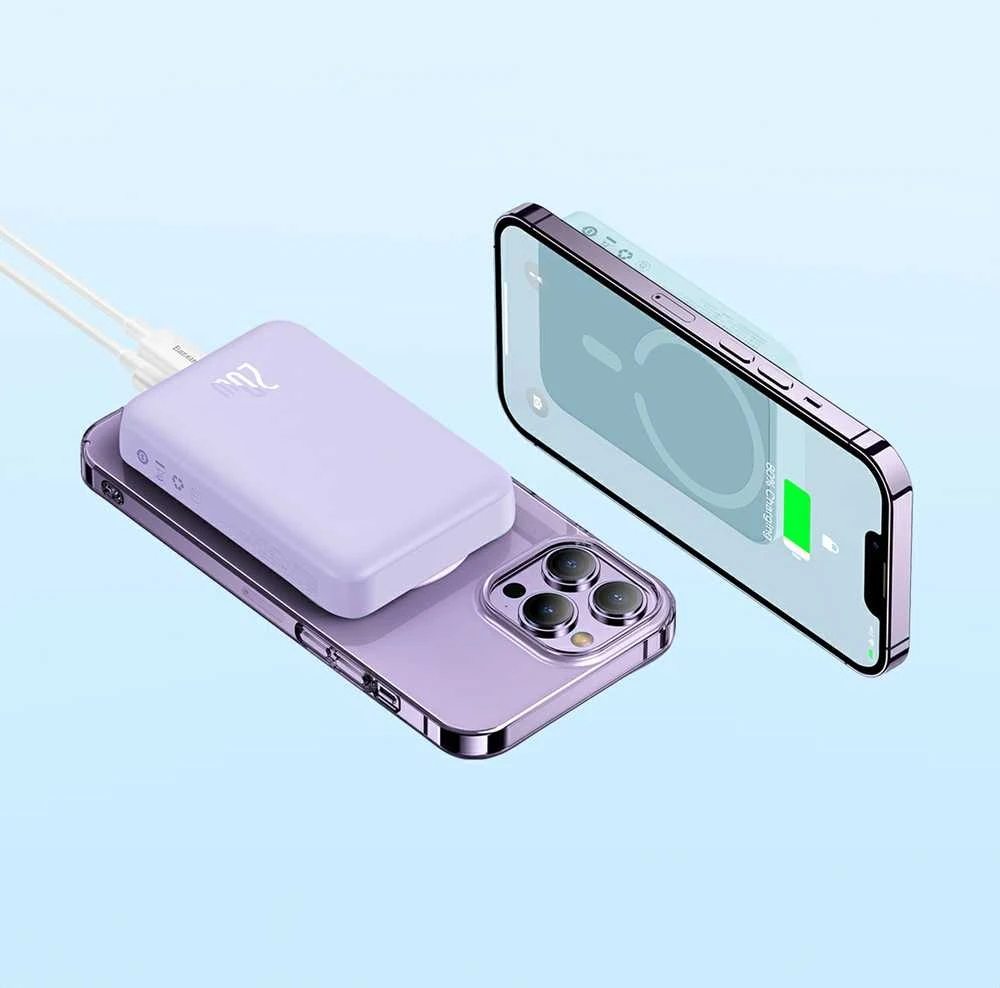 Powerbank Baseus Magnetic Mini 10000mAh 20W MagSafe (violetinė)