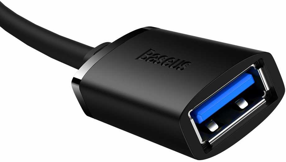 USB 2.0 prailginimo kabelis Baseus vyris į moterišką, AirJoy serija, 1.5 m (juodas)