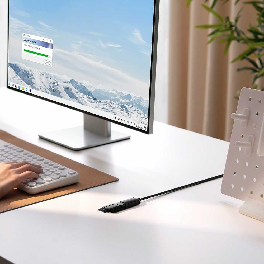USB 2.0 prailginimo kabelis Baseus vyris į moterišką, AirJoy serija, 1.5 m (juodas)