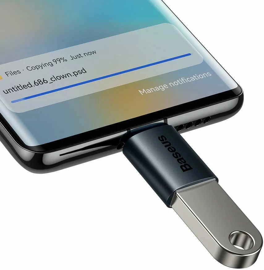 Baseus Ingenuity USB-C – USB-A OTG adapteris - Mėlynas