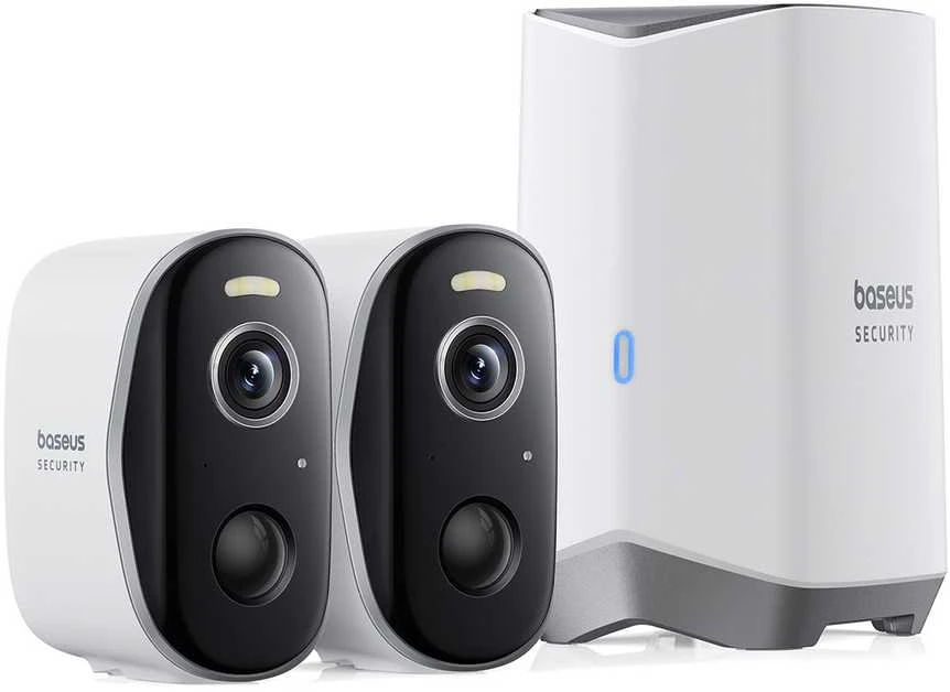 Baseus N1 2K lauko kamerų rinkinys iš 2 (baltas)