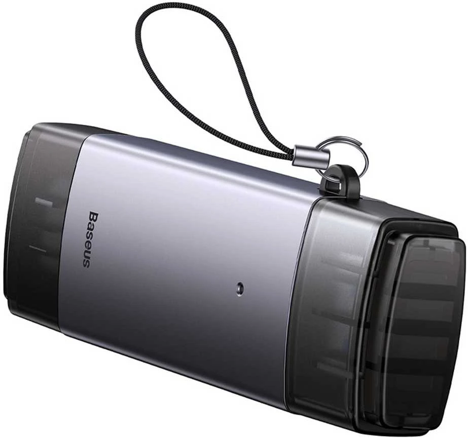 Baseus Lite serijos SD/TF atminties kortelių skaitytuvas USB + USB-C – pilkas