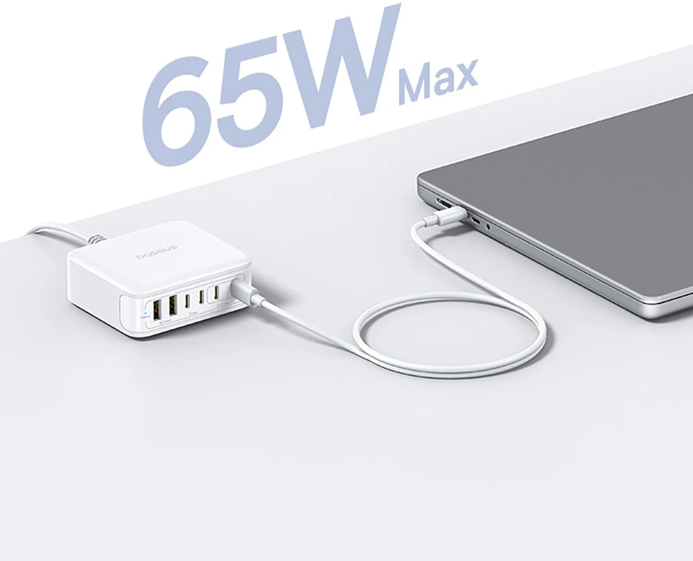 „Baseus EnerFill FH21“ 120 W įkrovimo stotelė, 4xUSB-C + 2xUSB-A - balta