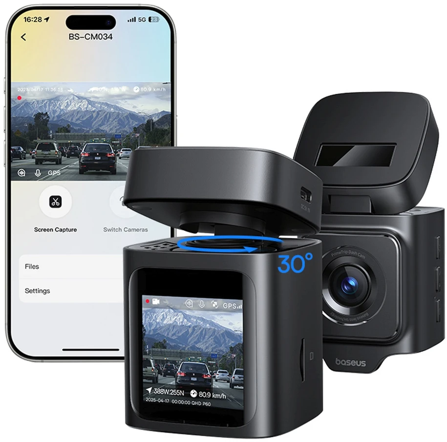 Baseus PrimeTrip VD1 Pro 4K Car DVR - juoda