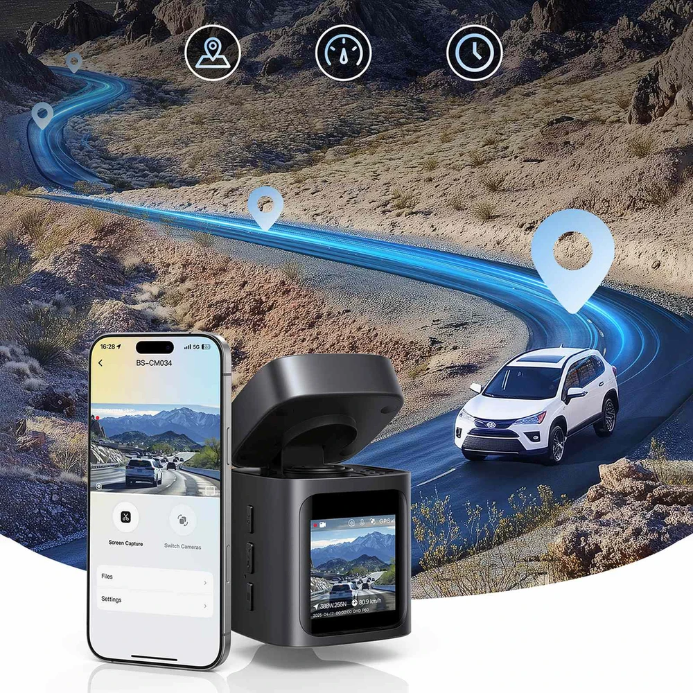 Baseus PrimeTrip VD1 Pro 4K Car DVR - juoda