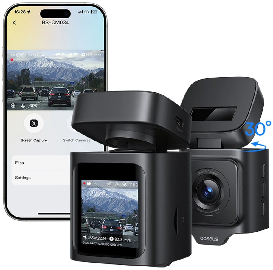 Baseus PrimeTrip VD1 Pro 4K Car DVR - juoda