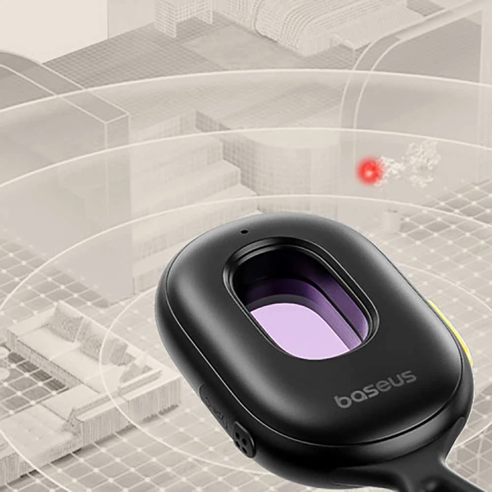 Baseus Paslėptos kameros detektorius su mini žibintuvėliu ir signalizacija + USB-A - USB-C laidas - juodas