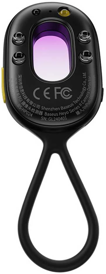 Baseus Paslėptos kameros detektorius su mini žibintuvėliu ir signalizacija + USB-A - USB-C laidas - juodas