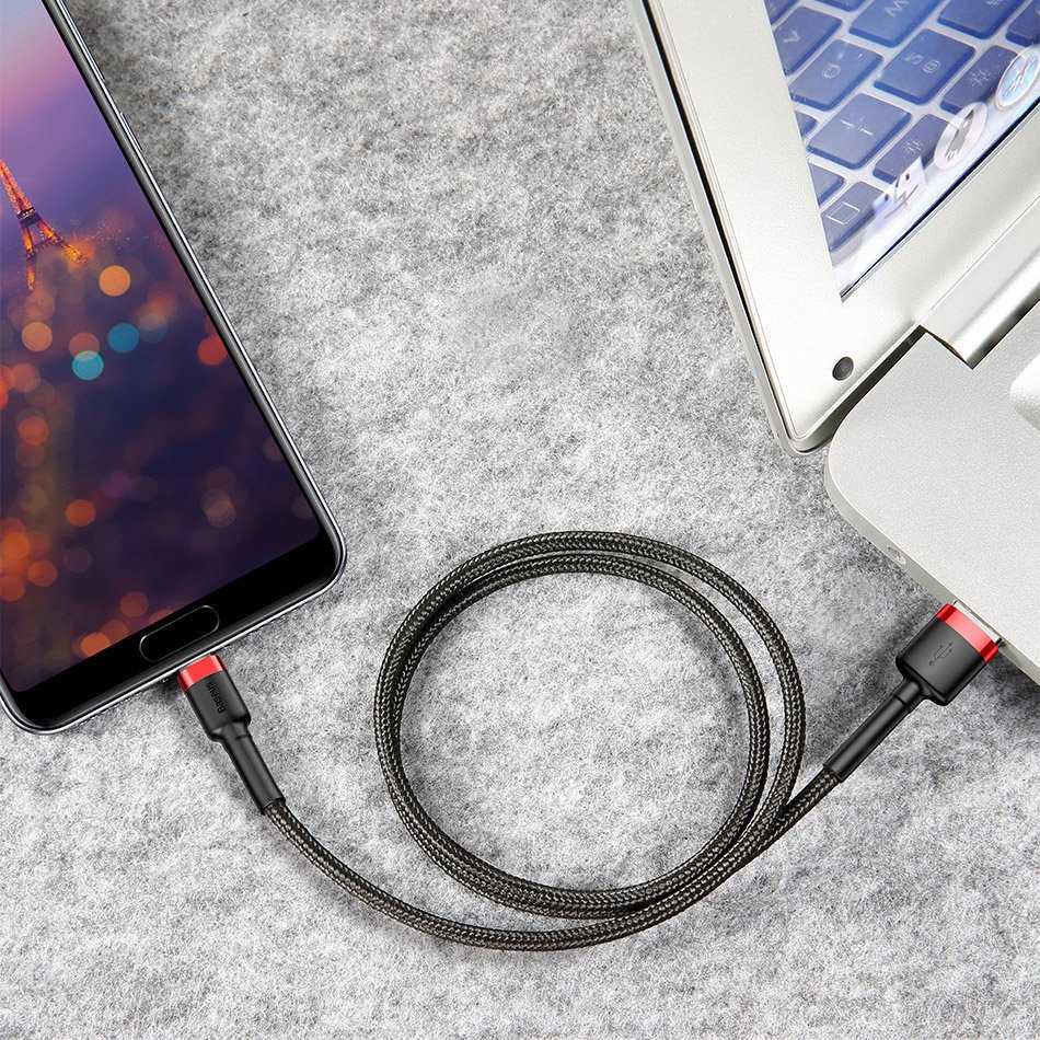 Baseus Cafule USB-C kabelis 2A 3m - Raudonas