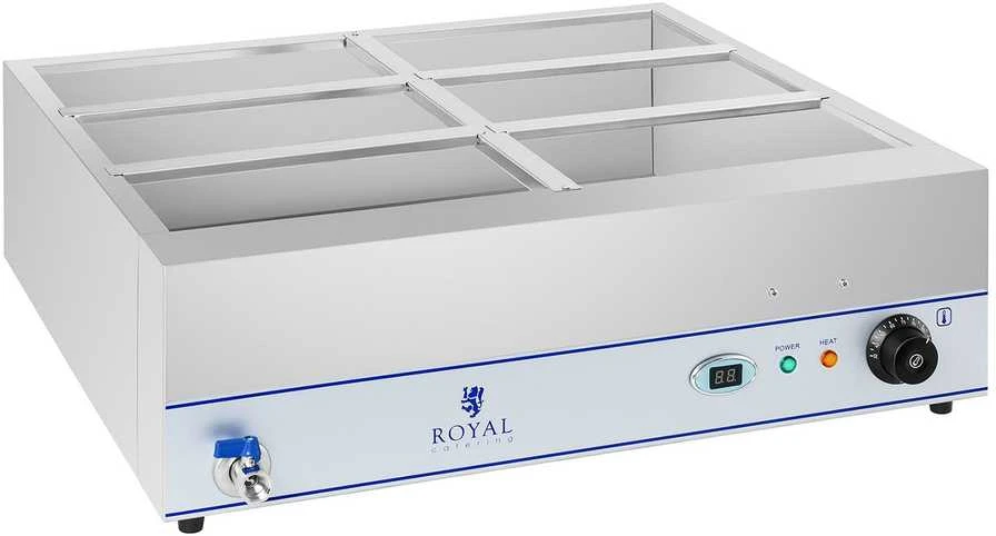 Bain marie vandens šildytuvas su čiaupu 6 x GN 1/3 2000W 230V Royal Catering