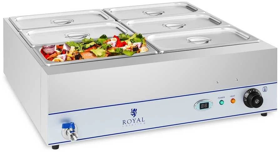 Bain marie vandens šildytuvas su čiaupu 6 x GN 1/3 2000W 230V Royal Catering