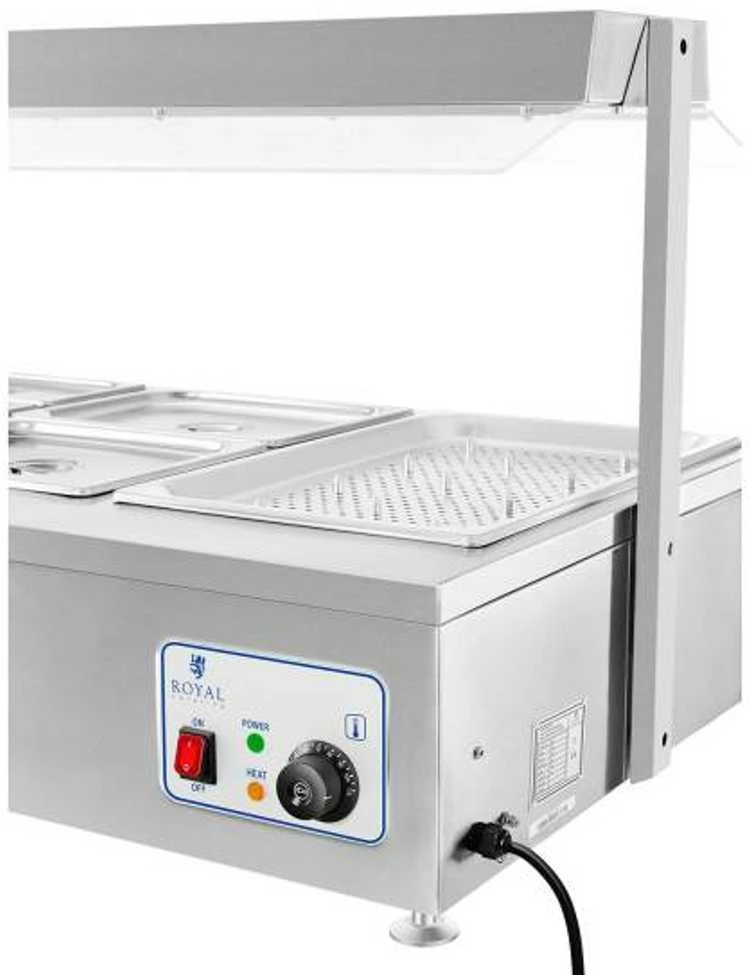 Bain-marie laisvai pastatomas vandens šildytuvas su čiaupu 6 x GN 150mm 55L Royal Catering