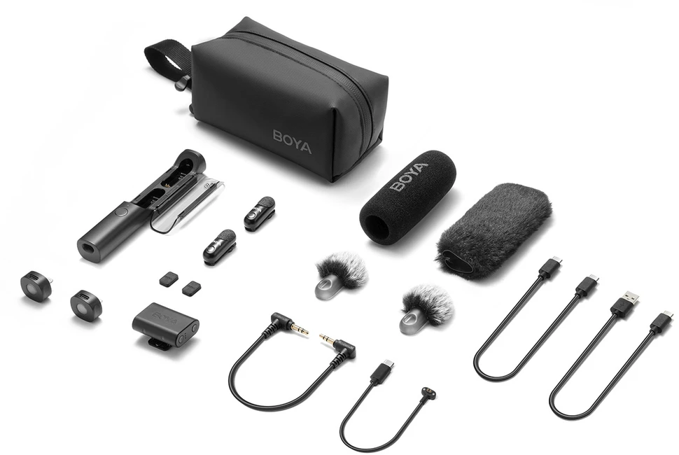 Mikrofonas BOYA MAGIC-02 belaidis 2.4GHz USB-C - juoda