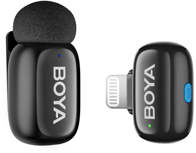 Mikrofony BOYA mini 2-01 belaidės 2.4GHz USB-C - juoda
