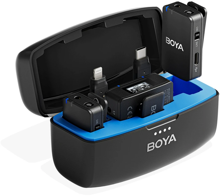 BOYA BOYAMIC 2-02 belaidžiai mikrofonai 2.4 GHz USB-C - Juodas