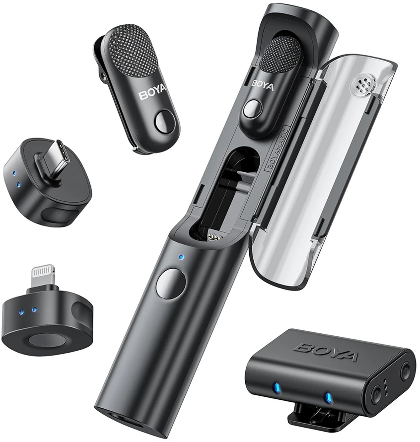 Mikrofonas BOYA MAGIC-02 belaidis 2.4GHz USB-C - juoda