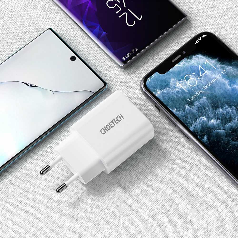 Choetech Q5004 EU USB-C tinklo įkroviklis, 20 W (baltas)